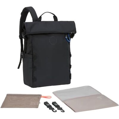 Lässig Verzorgingsrugzak voor baby's met luiermatje, bevestiging voor kinderwagen, flessenhouder, duurzaam product/GRE Outdoor Rolltop Backpack zwart Lässig Verzorgingsrugzak voor baby's met luiermatje, bevestiging voor kinderwagen, flessenhouder, duurzaam product/GRE Outdoor Rolltop Backpack zwart