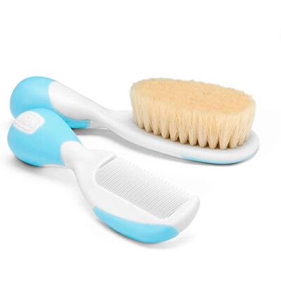 Chicco Borstel en kam van natuurlijke zijde, blauw Chicco Borstel en kam van natuurlijke zijde, blauw