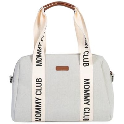 Childhome , Luiertas voor baby's, Mommy Bag, aankleedkussen voor baby's, met veel opbergruimte, kinderwagen, schouderriem, katoen, 22 l, Mommy Club Signature, ecru Childhome , Luiertas voor baby's, Mommy Bag, aankleedkussen voor baby's, met veel opbergruimte, kinderwagen, schouderriem, katoen, 22 l, Mommy Club Signature, ecru