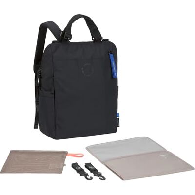 Lässig Luiertas voor baby met luiermatje, bevestiging voor kinderwagen, nettas, zwart Lässig Luiertas voor baby met luiermatje, bevestiging voor kinderwagen, nettas, zwart