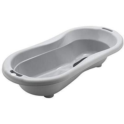 Rotho Babydesign TOP Xtra Grote badkuip, met 2 antislipmatten en stop, perfect voor 2 kinderen, 0-36 maanden, steengrijs (grijs), 20500 0286 Rotho Babydesign TOP Xtra Grote badkuip, met 2 antislipmatten en stop, perfect voor 2 kinderen, 0-36 maanden, steengrijs (grijs), 20500 0286