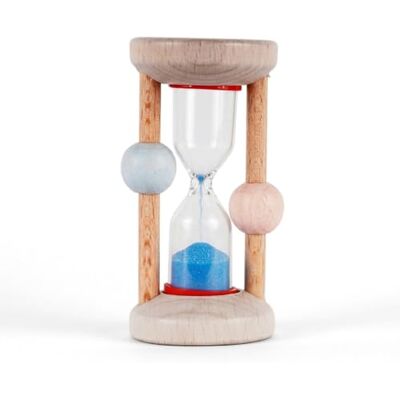 HESS SINCE 1990 Hess Holzspielzeug 14593 zandloper voor het tandenpoetsen van hout voor kinderen, handgemaakt, natuur/blauw, zandloper met gekleurd zand, voor dagelijks gebruik bij het tandenpoetsen HESS SINCE 1990 Hess Holzspielzeug 14593 zandloper voor het tandenpoetsen van hout voor kinderen, handgemaakt, natuur/blauw, zandloper met gekleurd zand, voor dagelijks gebruik bij het tandenpoetsen