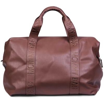 Childhome , Mommy Bag, luiertas, moederschap, reistas, grote capaciteit, aankleedmat, verstelbare schouderriem, vakken, koeltas, koffer, kunstleer, donkerbruin Childhome , Mommy Bag, luiertas, moederschap, reistas, grote capaciteit, aankleedmat, verstelbare schouderriem, vakken, koeltas, koffer, kunstleer, donkerbruin