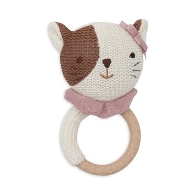Jollein Bijtring voor baby's Jill bijtring BPA-vrij gebreide kattenkop siliconen bijtring babyspeelgoed bijtring bij tandjes bij kiespijn Jollein Bijtring voor baby's Jill bijtring BPA-vrij gebreide kattenkop siliconen bijtring babyspeelgoed bijtring bij tandjes bij kiespijn