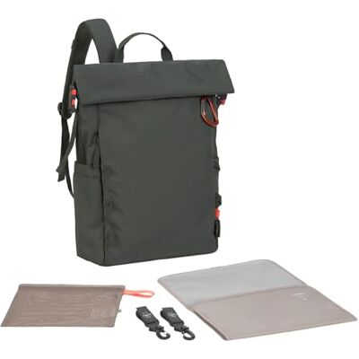 Lässig Verzorgingsrugzak voor baby's met luiermatje, bevestiging voor kinderwagen, flessenhouder, duurzaam product/GRE Outdoor Rolltop Backpack Dark Olive Lässig Verzorgingsrugzak voor baby's met luiermatje, bevestiging voor kinderwagen, flessenhouder, duurzaam product/GRE Outdoor Rolltop Backpack Dark Olive