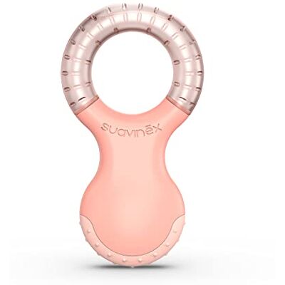 Suavinex , Koelende bijtring voor baby's, +4 maanden, met verkoelend en rustgevend effect, bijtspeelgoed voor baby's, met reliëfs, stap 2, roze Suavinex , Koelende bijtring voor baby's, +4 maanden, met verkoelend en rustgevend effect, bijtspeelgoed voor baby's, met reliëfs, stap 2, roze