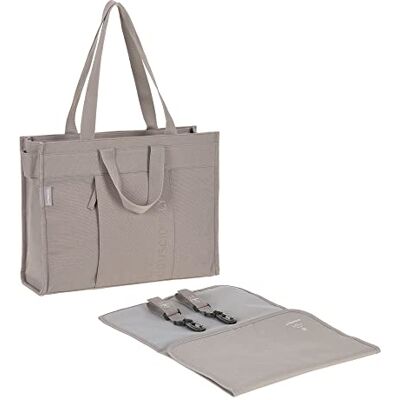 Lässig Luiertas met luiermatje, bevestiging voor kinderwagen, duurzaam gemaakt/Tote Up Bag, taupe, L, Tote Up Lässig Luiertas met luiermatje, bevestiging voor kinderwagen, duurzaam gemaakt/Tote Up Bag, taupe, L, Tote Up