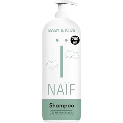 Naïf verzorgende shampoo voor baby's en kinderen babyshampoo met natuurlijke ingrediënten 100% veganistisch 0% SLES zonder microplastics, siliconen en parabenen 700 ml Naïf verzorgende shampoo voor baby's en kinderen babyshampoo met natuurlijke ingrediënten 100% veganistisch 0% SLES zonder microplastics, siliconen en parabenen 700 ml