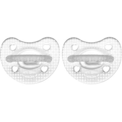 Chicco PhysioForme en caoutchouc Luxe, Sucette en silicone 2-6 mois, caoutchouc souple et délicat, 2 pièces, nouvelle version, neutre Chicco PhysioForme en caoutchouc Luxe, Sucette en silicone 2-6 mois, caoutchouc souple et délicat, 2 pièces, nouvelle version, neutre
