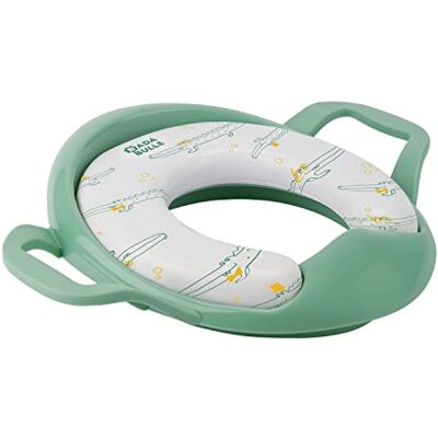 Badabulle Toiletbril met handgrepen, zacht zitcomfort, 2 handgrepen en antislipsysteem, universeel voor alle toiletpotten, gemakkelijk te reinigen, speels design, krokodil Badabulle Toiletbril met handgrepen, zacht zitcomfort, 2 handgrepen en antislipsysteem, universeel voor alle toiletpotten, gemakkelijk te reinigen, speels design, krokodil