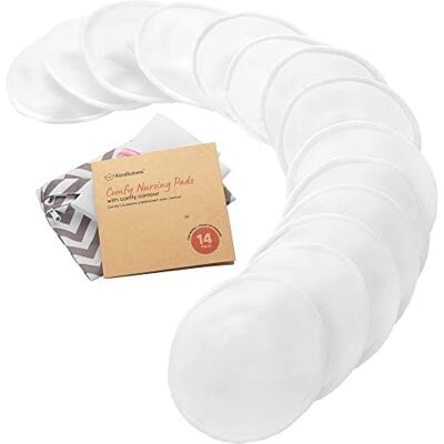 KeaBabies 14 stuks wasbare biologische bamboe borstvoedingspads + waszak, herbruikbaar, voor moederschap, wasbaar (zacht wit, L 12 cm) KeaBabies 14 stuks wasbare biologische bamboe borstvoedingspads + waszak, herbruikbaar, voor moederschap, wasbaar (zacht wit, L 12 cm)