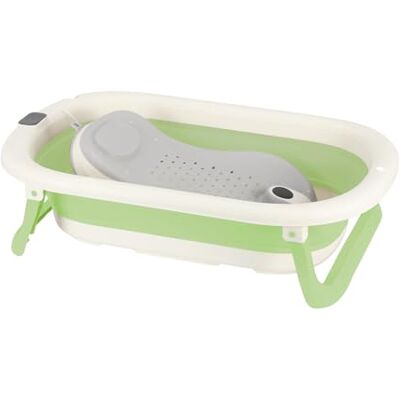 XANNI Opvouwbaar babybad met geïntegreerde thermometer, babybadkuip, draagbaar reisbad voor baby's en kinderen van 0 tot 24 maanden, beschikt over afvoergaten XANNI Opvouwbaar babybad met geïntegreerde thermometer, babybadkuip, draagbaar reisbad voor baby's en kinderen van 0 tot 24 maanden, beschikt over afvoergaten