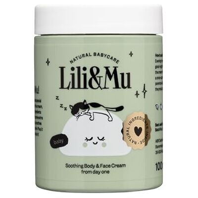 NATURAL BABYCARE Lili&Mu Lili&Mu vochtinbrengende crème voor gezicht en lichaam, 100 ml, gezichtscrème met sheaboterextract, goudsbloem, gevoelige en droge crème, verzorgende lotion voor kinderen NATURAL BABYCARE Lili&Mu Lili&Mu vochtinbrengende crème voor gezicht en lichaam, 100 ml, gezichtscrème met sheaboterextract, goudsbloem, gevoelige en droge crème, verzorgende lotion voor kinderen