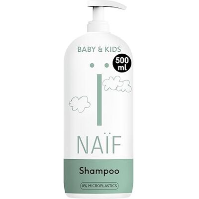 Naïf Nourishing Shampoo voor baby's en kinderen babyshampoo met natuurlijke ingrediënten 100% veganistisch 0% SLES zonder microplastics, siliconen en parabenen 500 ml Naïf Nourishing Shampoo voor baby's en kinderen babyshampoo met natuurlijke ingrediënten 100% veganistisch 0% SLES zonder microplastics, siliconen en parabenen 500 ml