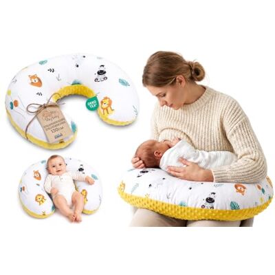 Totsy Baby Voedingskussen voor baby's, 130 cm, C-vorm, voedingskussen, voedingskussen, Minky-overtrek, afneembaar, ergonomisch, wasbaar, moederschap, zuigelingen, afneembare hoes, Oeko-Tex Safari Totsy Baby Voedingskussen voor baby's, 130 cm, C-vorm, voedingskussen, voedingskussen, Minky-overtrek, afneembaar, ergonomisch, wasbaar, moederschap, zuigelingen, afneembare hoes, Oeko-Tex Safari