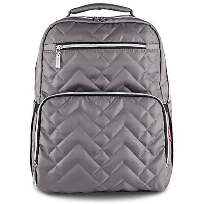 SONARIN Nylon, multifunctionele luiertas voor baby, aankleedkussen, waterdicht, luiertas, schokbestendig, voor computer, koeltassen voor flessen, grote capaciteit (grijs) SONARIN Nylon, multifunctionele luiertas voor baby, aankleedkussen, waterdicht, luiertas, schokbestendig, voor computer, koeltassen voor flessen, grote capaciteit (grijs)