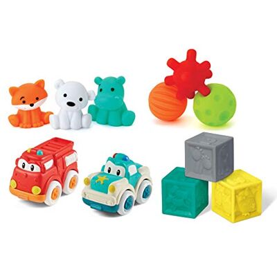 INFANTINO Baby's 1st Playset – 11-delige set voor sensorische ontdekken en ontwikkeling van fijne en grove motoriek – vanaf 0 maanden INFANTINO Baby's 1st Playset – 11-delige set voor sensorische ontdekken en ontwikkeling van fijne en grove motoriek – vanaf 0 maanden