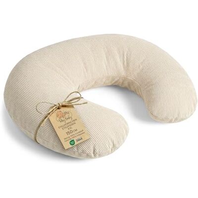 Totsy Baby Premium voedingskussen voor baby's, 150 cm, C-vorm, voedingskussen, voedingskussen afneembare corduroy overtrek, ergonomisch, wasbaar, moederschap, zuigelingen, afneembare hoes, Oeko-Tex, lichtbeige Totsy Baby Premium voedingskussen voor baby's, 150 cm, C-vorm, voedingskussen, voedingskussen afneembare corduroy overtrek, ergonomisch, wasbaar, moederschap, zuigelingen, afneembare hoes, Oeko-Tex, lichtbeige