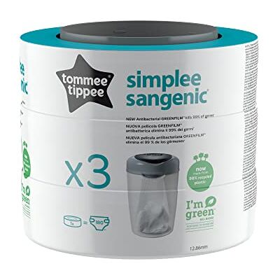 Tommee Tippee Simplee Sangenic navulcassette, 3 stuks (alleen compatibel met Simplee Sangenic) Tommee Tippee Simplee Sangenic navulcassette, 3 stuks (alleen compatibel met Simplee Sangenic)