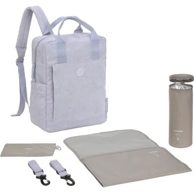 Lässig GRE Vividal luierrugzak voor baby's met luiermatje, bevestiging voor kinderwagen, flessenhouder, duurzaam geproduceerd/GRE Vividal rugzak van paars touw Lässig GRE Vividal luierrugzak voor baby's met luiermatje, bevestiging voor kinderwagen, flessenhouder, duurzaam geproduceerd/GRE Vividal rugzak van paars touw
