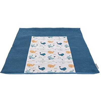 ULLENBOOM Aankleedkussen hoes 75 x 85 cm blauwe walvissen (gemaakt in de EU) afneembare hoes voor aankleedkussen 85 x 75 cm, babyhoes voor aankleedkussen van katoen, overtrek voor aankleedtafel ULLENBOOM Aankleedkussen hoes 75 x 85 cm blauwe walvissen (gemaakt in de EU) afneembare hoes voor aankleedkussen 85 x 75 cm, babyhoes voor aankleedkussen van katoen, overtrek voor aankleedtafel