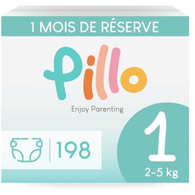 PILLO PREMIUM Pillo luier maat 1, 198 luiers, 6 verpakkingen met elk 33 luiers maat 1, New Born (2-5 kg), babyluier voor pasgeborenen PILLO PREMIUM Pillo luier maat 1, 198 luiers, 6 verpakkingen met elk 33 luiers maat 1, New Born (2-5 kg), babyluier voor pasgeborenen