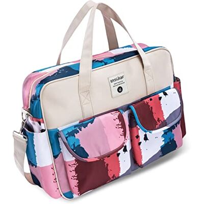 SONARIN Luiertas met grote capaciteit voor baby's, draagtas, schoudertas, baby, multifunctioneel, zwangerschapstas, reis-luiertas met bandjes en aankleedkussen (kleurstiksels) SONARIN Luiertas met grote capaciteit voor baby's, draagtas, schoudertas, baby, multifunctioneel, zwangerschapstas, reis-luiertas met bandjes en aankleedkussen (kleurstiksels)