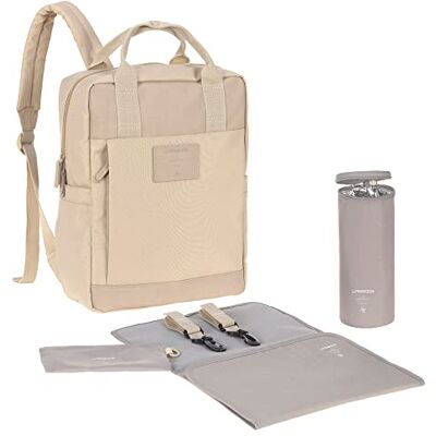 Lässig Luiertas luiertas met luiermatje, bevestiging voor kinderwagen, flessenhouder, duurzaam product/Vividal Backpack humus Lässig Luiertas luiertas met luiermatje, bevestiging voor kinderwagen, flessenhouder, duurzaam product/Vividal Backpack humus