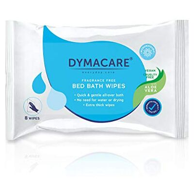 Dymacare Ongeparfumeerde baddoekjes, hoogwaardige ongeparfumeerde bad- en douchedoekjes voor volwassenen en ouderen, vochtige doekjes zonder water voor het lichaam met aloë vera Dymacare Ongeparfumeerde baddoekjes, hoogwaardige ongeparfumeerde bad- en douchedoekjes voor volwassenen en ouderen, vochtige doekjes zonder water voor het lichaam met aloë vera