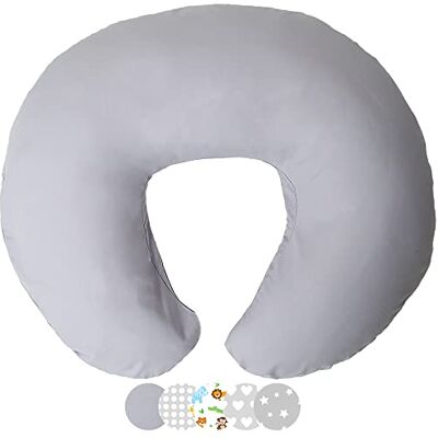 Niimo Verpleegkussen Borstvoeding Baby Zwangerschapskussen Kussensloop 100% Katoen Afneembaar-Wasbaar Binnenvullende polyestervezel Multifunctioneel voor Mama en Baby (Grijs) Niimo Verpleegkussen Borstvoeding Baby Zwangerschapskussen Kussensloop 100% Katoen Afneembaar-Wasbaar Binnenvullende polyestervezel Multifunctioneel voor Mama en Baby (Grijs)