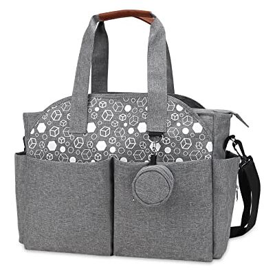 SONARIN Luiertas voor baby's, luiertas, schoudertas, baby, multifunctioneel, zwangerschapstas, reis-luiertas met fopspeentas, grote capaciteit voor mama en papa (grijs) SONARIN Luiertas voor baby's, luiertas, schoudertas, baby, multifunctioneel, zwangerschapstas, reis-luiertas met fopspeentas, grote capaciteit voor mama en papa (grijs)