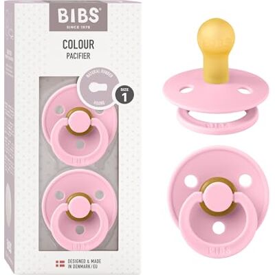 Bibs Colour fopspeen, 0-6 maanden, set van 2, ronde speen, babyroze Natuurlijk rubberlatex, maat 1, BPA-vrij, gemaakt in Denemarken, hoge zuigacceptatie Bibs Colour fopspeen, 0-6 maanden, set van 2, ronde speen, babyroze Natuurlijk rubberlatex, maat 1, BPA-vrij, gemaakt in Denemarken, hoge zuigacceptatie