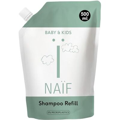 Naïf verzorgende shampoo voor baby's en kinderen navulling babyshampoo met natuurlijke ingrediënten 100% veganistisch 0% SLES zonder microplastics, siliconen en parabenen 500 ml Naïf verzorgende shampoo voor baby's en kinderen navulling babyshampoo met natuurlijke ingrediënten 100% veganistisch 0% SLES zonder microplastics, siliconen en parabenen 500 ml