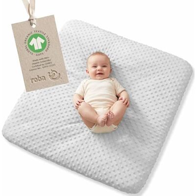 roba Lil Planet verschoningskussen, rekbaar, 85 x 75 cm, wasbaar, biologisch katoenen jersey, Oeko-Tex® en GOTS gecertificeerd, zilvergrijs/motief met stippen van spons roba Lil Planet verschoningskussen, rekbaar, 85 x 75 cm, wasbaar, biologisch katoenen jersey, Oeko-Tex® en GOTS gecertificeerd, zilvergrijs/motief met stippen van spons