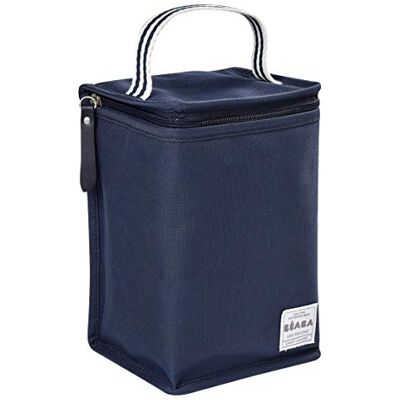 Béaba Lunchtas, geïsoleerd, voor flessen, grote capaciteit, grote capaciteit, transportcompleet, zacht materiaal, opvouwbaar, waterdichte stof, marineblauw/strepen Béaba Lunchtas, geïsoleerd, voor flessen, grote capaciteit, grote capaciteit, transportcompleet, zacht materiaal, opvouwbaar, waterdichte stof, marineblauw/strepen