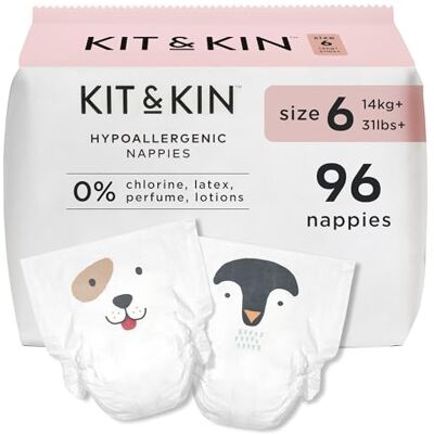 Kit & Kin Milieuvriendelijke babyluiers, maat 6, hypoallergeen, 1 maand (26 x 4 verpakkingen, 104 luiers) Kit & Kin Milieuvriendelijke babyluiers, maat 6, hypoallergeen, 1 maand (26 x 4 verpakkingen, 104 luiers)