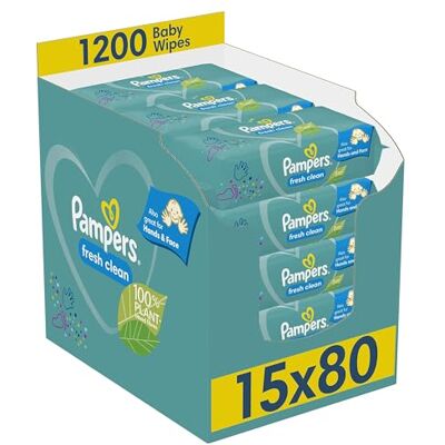 Pampers Fresh Clean doekjes combineren twee voordelen: een goed vochtgehalte om schoon te maken en tegelijkertijd de natuurlijke pH-waarde van de babyhuid te helpen behouden, en Soft Grip Texture Pampers Fresh Clean doekjes combineren twee voordelen: een goed vochtgehalte om schoon te maken en tegelijkertijd de natuurlijke pH-waarde van de babyhuid te helpen behouden, en Soft Grip Texture