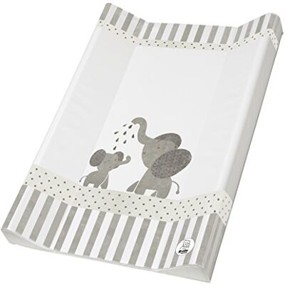 Rotho Babydesign Bella Bambina 20099 0001 CG aankleedkussen vanaf 0 maanden, modern olifantenmotief, 50 x 70 cm, wit/grijs Rotho Babydesign Bella Bambina 20099 0001 CG aankleedkussen vanaf 0 maanden, modern olifantenmotief, 50 x 70 cm, wit/grijs