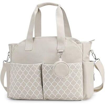 SONARIN Sac à langer multifonction étanche avec porte-tétine pour tous les accessoires de bébé (beige) SONARIN Sac à langer multifonction étanche avec porte-tétine pour tous les accessoires de bébé (beige)