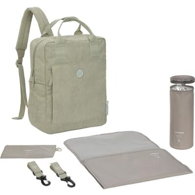 Lässig GRE Vividal luierrugzak voor baby's met luiermatje, bevestiging voor kinderwagen, flessenhouder, duurzaam product/GRE Vividal rugzak van touw in licht kaki Lässig GRE Vividal luierrugzak voor baby's met luiermatje, bevestiging voor kinderwagen, flessenhouder, duurzaam product/GRE Vividal rugzak van touw in licht kaki