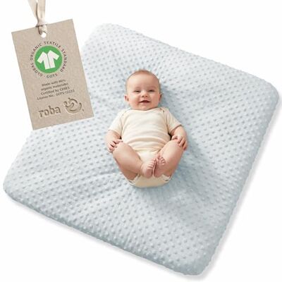 roba Lil Planet aankleedhoes, rekbaar, 85 x 75 cm, wasbaar, biologisch katoenen jersey, Oeko-Tex® en GOTS-gecertificeerd, hemelsblauw/gestippeld, badstof roba Lil Planet aankleedhoes, rekbaar, 85 x 75 cm, wasbaar, biologisch katoenen jersey, Oeko-Tex® en GOTS-gecertificeerd, hemelsblauw/gestippeld, badstof