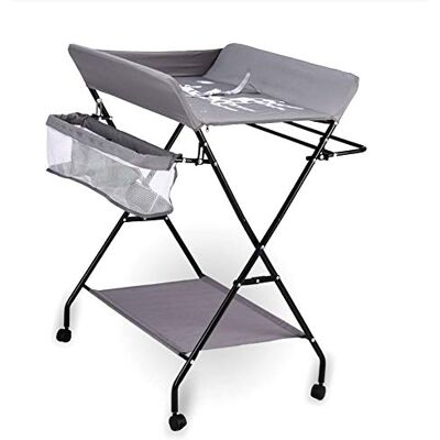 YUNRUX Wikkelcommode inklapbaar met wielen, wikkelcommode met babykuip, compacte opbergtas, onderhoudsvriendelijk, aankleedkussen voor badkuip YUNRUX Wikkelcommode inklapbaar met wielen, wikkelcommode met babykuip, compacte opbergtas, onderhoudsvriendelijk, aankleedkussen voor badkuip