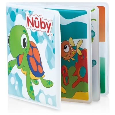 Nuby Zwemboek met waterdieren, waterdichte pagina's, geschikt vanaf de geboorte, ontdekking, heldere kleuren en verrassingspagina Nuby Zwemboek met waterdieren, waterdichte pagina's, geschikt vanaf de geboorte, ontdekking, heldere kleuren en verrassingspagina