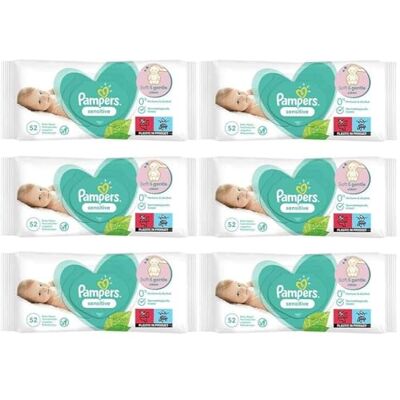 Pampers 81687204 Sensitive Baby vochtige doekjes, wit Pampers 81687204 Sensitive Baby vochtige doekjes, wit