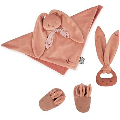 KALOO Lapinoo Geboorteset Terracotta kleur 3 babyartikelen Knuffel + bijtring + babyschoenen 11 cm Vanaf de geboorte K218012 KALOO Lapinoo Geboorteset Terracotta kleur 3 babyartikelen Knuffel + bijtring + babyschoenen 11 cm Vanaf de geboorte K218012