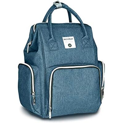 SONARIN Premium luierrugzak voor baby's, waterdicht, met kinderwagenriem, luiertas, organizer voor reizen, met flessenisolatie, grote capaciteit, elegant (blauwe zee) SONARIN Premium luierrugzak voor baby's, waterdicht, met kinderwagenriem, luiertas, organizer voor reizen, met flessenisolatie, grote capaciteit, elegant (blauwe zee)