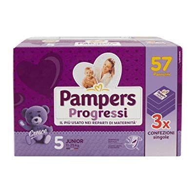 Pampers Progressi Junior luiers, maat 5, 57 stuks, 3000 g Pampers Progressi Junior luiers, maat 5, 57 stuks, 3000 g