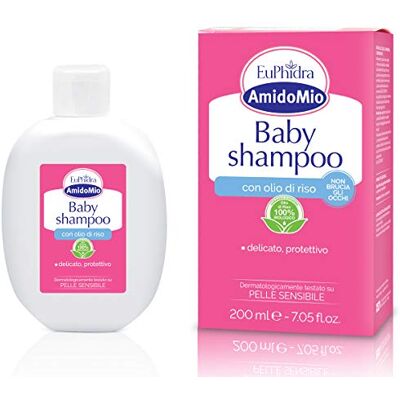 Euphidra AmidoMio Baby Shampoo, zacht en beschermend, schoon en zacht haar, voor een gezonde en hydraterende huid, voor veelvuldig wassen en gevoelige huid, 200 ml Euphidra AmidoMio Baby Shampoo, zacht en beschermend, schoon en zacht haar, voor een gezonde en hydraterende huid, voor veelvuldig wassen en gevoelige huid, 200 ml