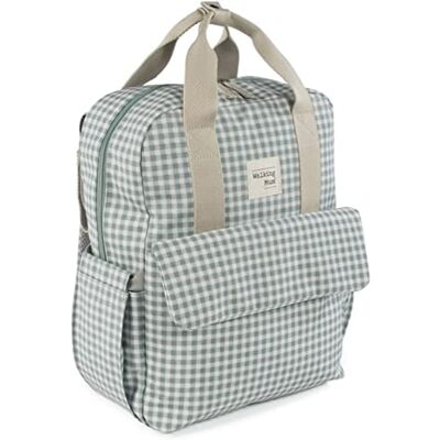 Walking Mum . I Love Vichy Rugzak Luiertas voor kinderwagen, veelzijdig ontwerp met korte handgrepen en schouderbanden, groen, maat: 37 x 28 x 12 cm. Walking Mum . I Love Vichy Rugzak Luiertas voor kinderwagen, veelzijdig ontwerp met korte handgrepen en schouderbanden, groen, maat: 37 x 28 x 12 cm.