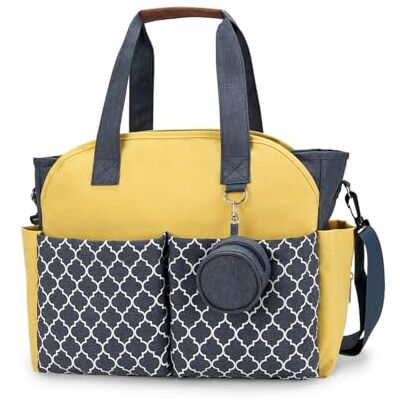 SONARIN Sac à langer multifonction étanche avec porte-tétine Grande capacité Pour tous les accessoires de bébé (bleu + jaune) SONARIN Sac à langer multifonction étanche avec porte-tétine Grande capacité Pour tous les accessoires de bébé (bleu + jaune)